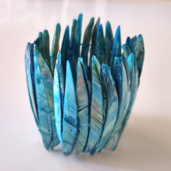 Abalone Shell Bracelet Ocean blue - Picture 3 of 4